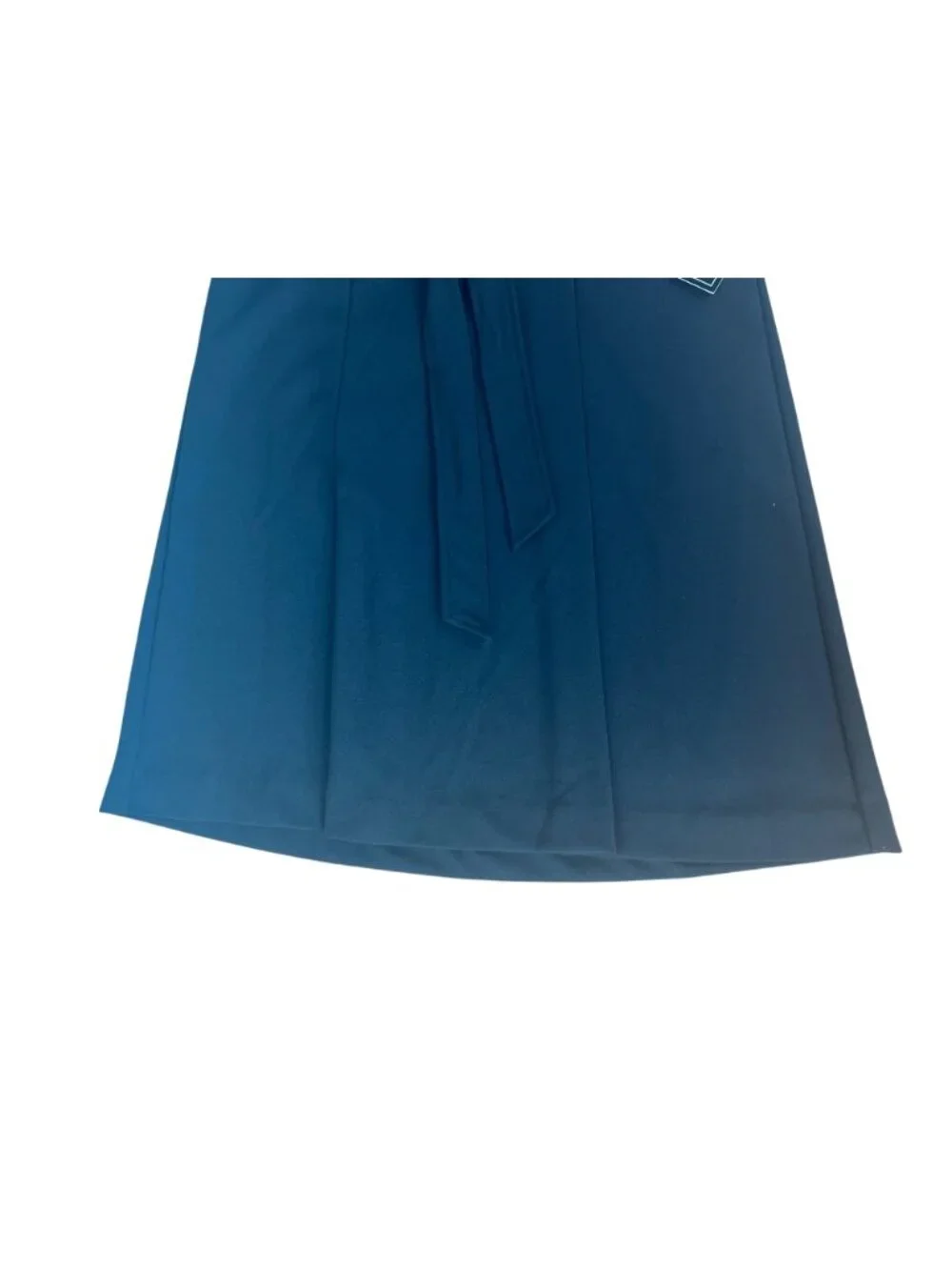 NYCC Black Pleated A-Line Skirt With Rhinestone Buttons & Waist Tie Size Medium - Picture 8 of 13